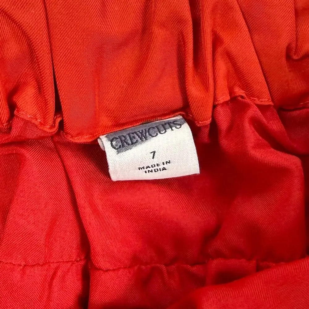 Crewcuts J Crew Girls Tafetta Bow Bubble Skirt Kids 7 Red Holiday